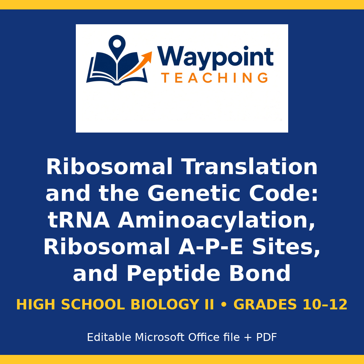 Ribosomal Translation and the Genetic Code: tRNA Aminoacylation, Ribosomal A-P-E Sites, and Peptide Bond Formation CER Phenomena Worksheet cover