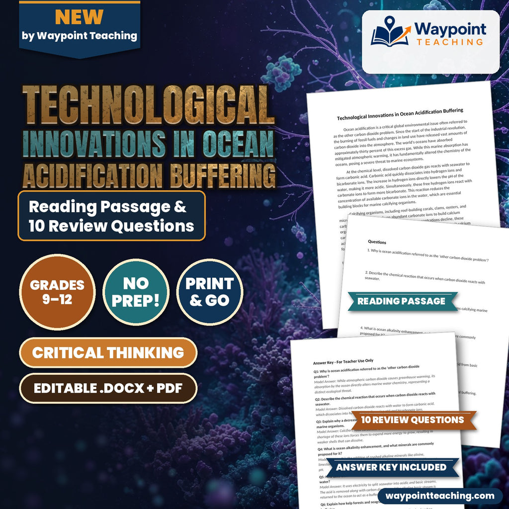 Technological Innovations in Ocean Acidification Buffering Reading Worksheet cover