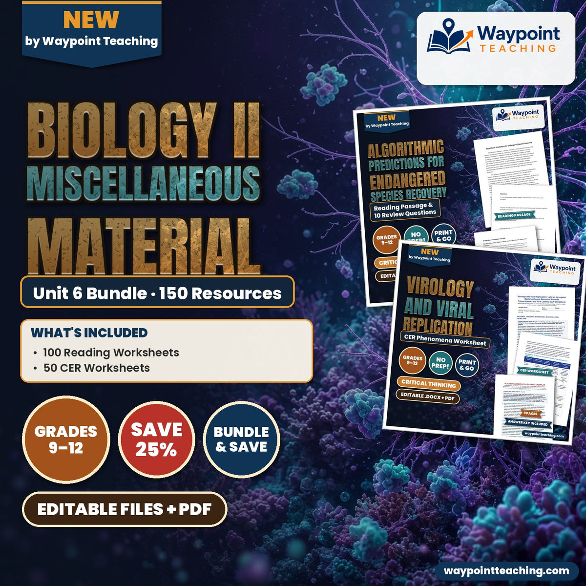 Biology II Unit 6: Biology II Miscellaneous Material Bundle cover