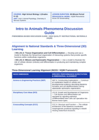 Intro to Animals Phenomena-Based Lesson: Axolotl Limb Regeneration Teacher Discussion Guide sample page