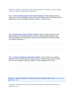 Intro to Animals Scaffolded Phenomena-Based Lesson: Axolotl Limb Regeneration Student Response Sheet sample page