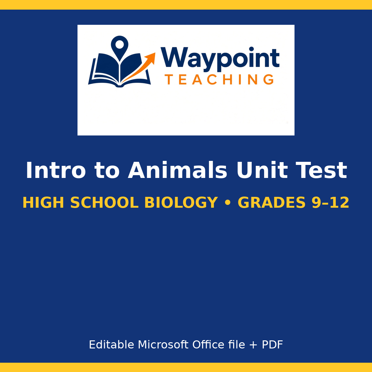 Intro to Animals Unit Test cover