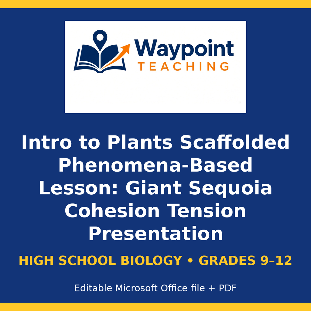 Intro to Plants Scaffolded Phenomena-Based Lesson: Giant Sequoia Cohesion Tension Presentation cover