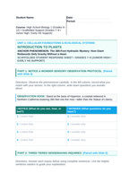 Intro to Plants Scaffolded Phenomena-Based Lesson: Giant Sequoia Cohesion Tension Student Response Sheet sample page