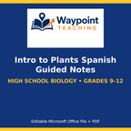 Intro to Plants Spanish Guided Notes cover
