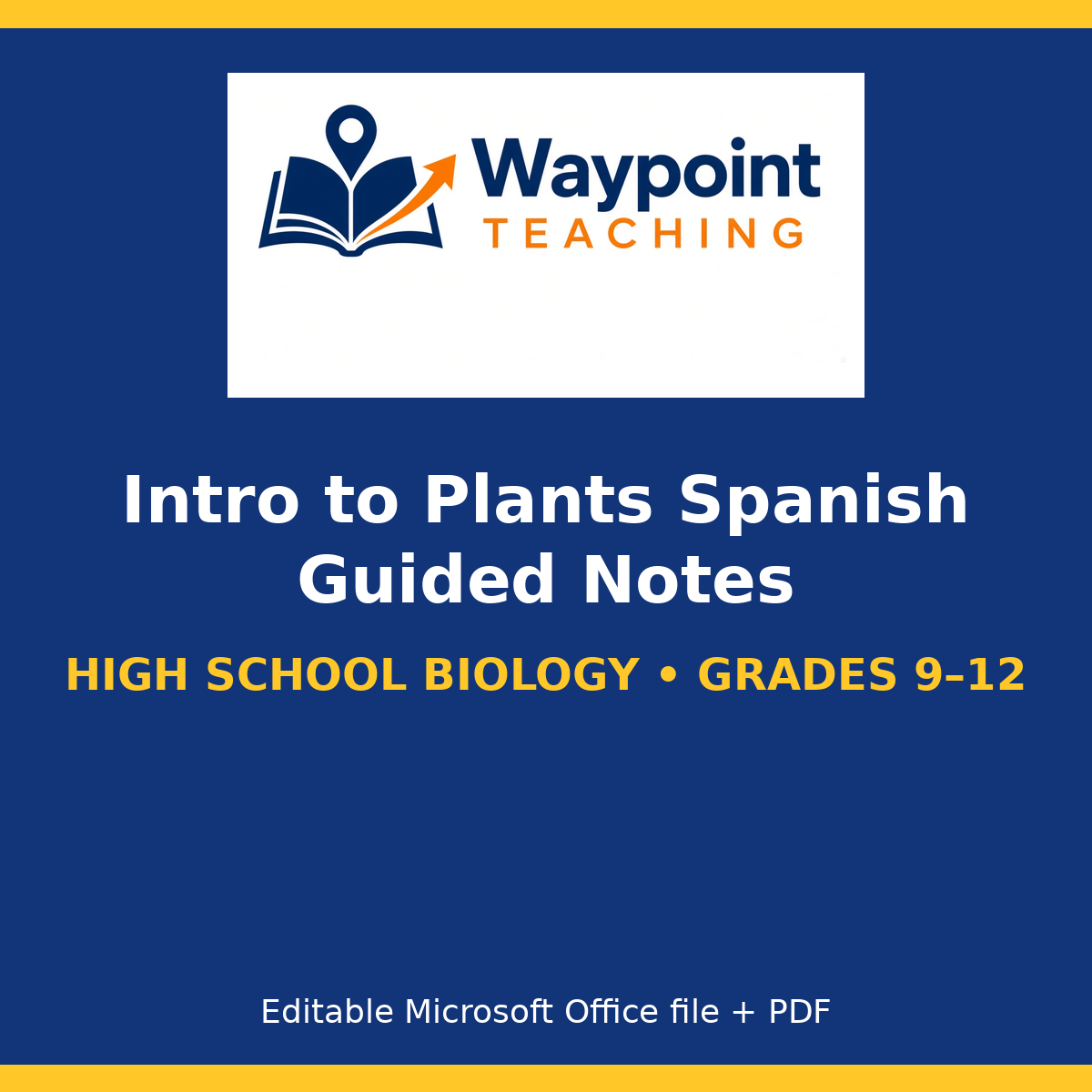 Intro to Plants Spanish Guided Notes cover