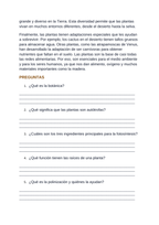 Intro to Plants Spanish Reading Passage & Comprehension Questions sample page