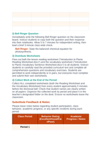 Intro to Plants Substitute Lesson Plan sample page