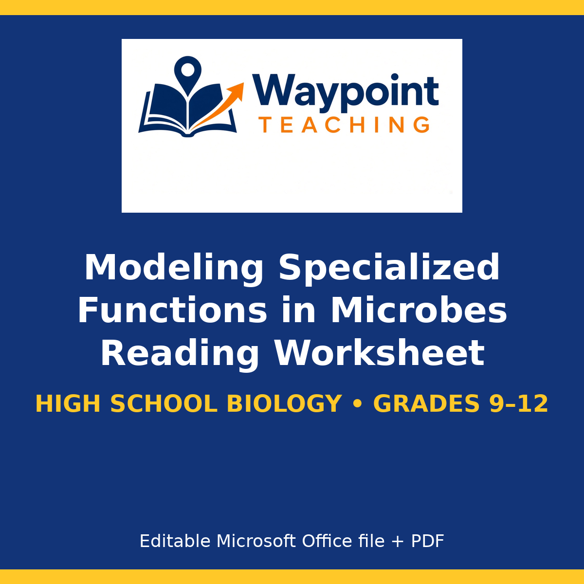 Modeling Specialized Functions in Microbes Reading Worksheet cover