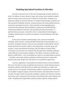 Modeling Specialized Functions in Microbes Reading Worksheet sample page