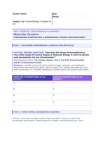 Molecular Genetics Phenomena-Based Lesson: HIV Reverse Transcription Student Response Sheet sample page