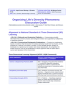 Organizing Life’s Diversity Phenomena-Based Lesson: Platypus Mosaic Classification Teacher Discussion Guide sample page