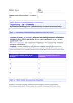Organizing Life’s Diversity Phenomena-Based Lesson: Platypus Mosaic Classification Student Response Sheet sample page