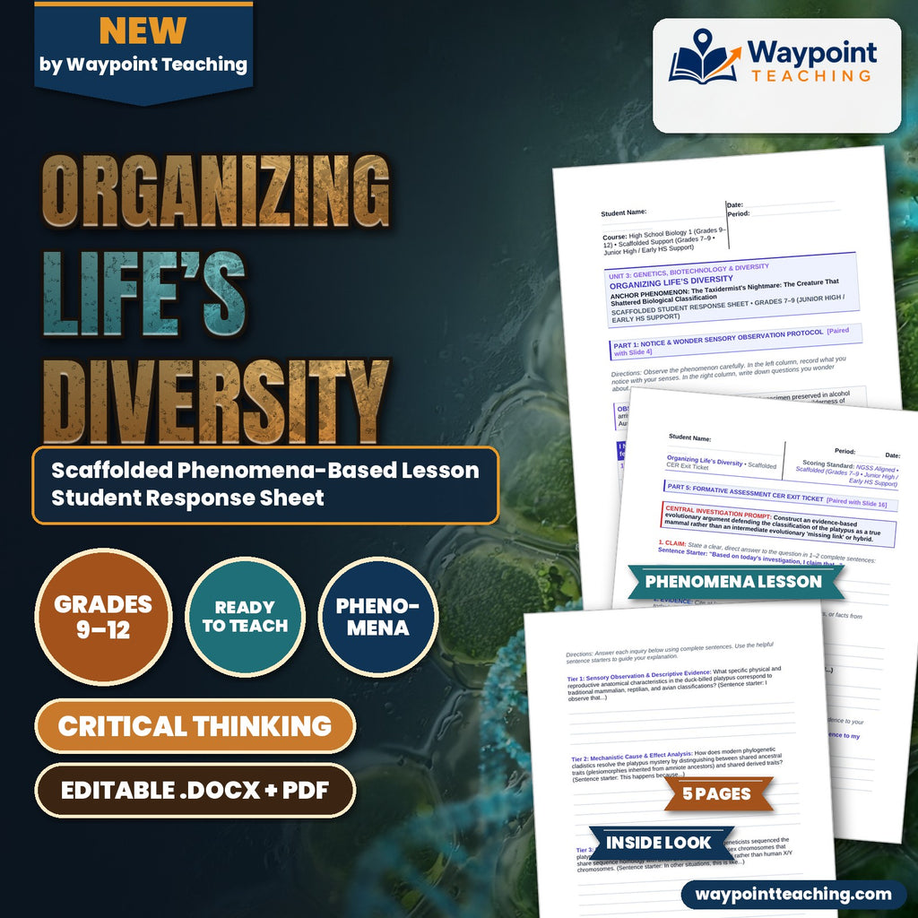 Organizing Life’s Diversity Scaffolded Phenomena-Based Lesson: Platypus Mosaic Classification Student Response Sheet cover