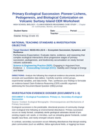 Primary Ecological Succession: Pioneer Lichens, Pedogenesis, and Biological Colonization on Volcanic Surtsey Island CER Phenomena Worksheet sample page