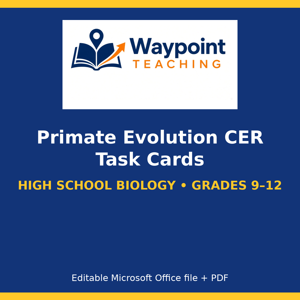 Primate Evolution CER Task Cards cover