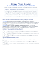 Primate Evolution CER Task Cards sample page