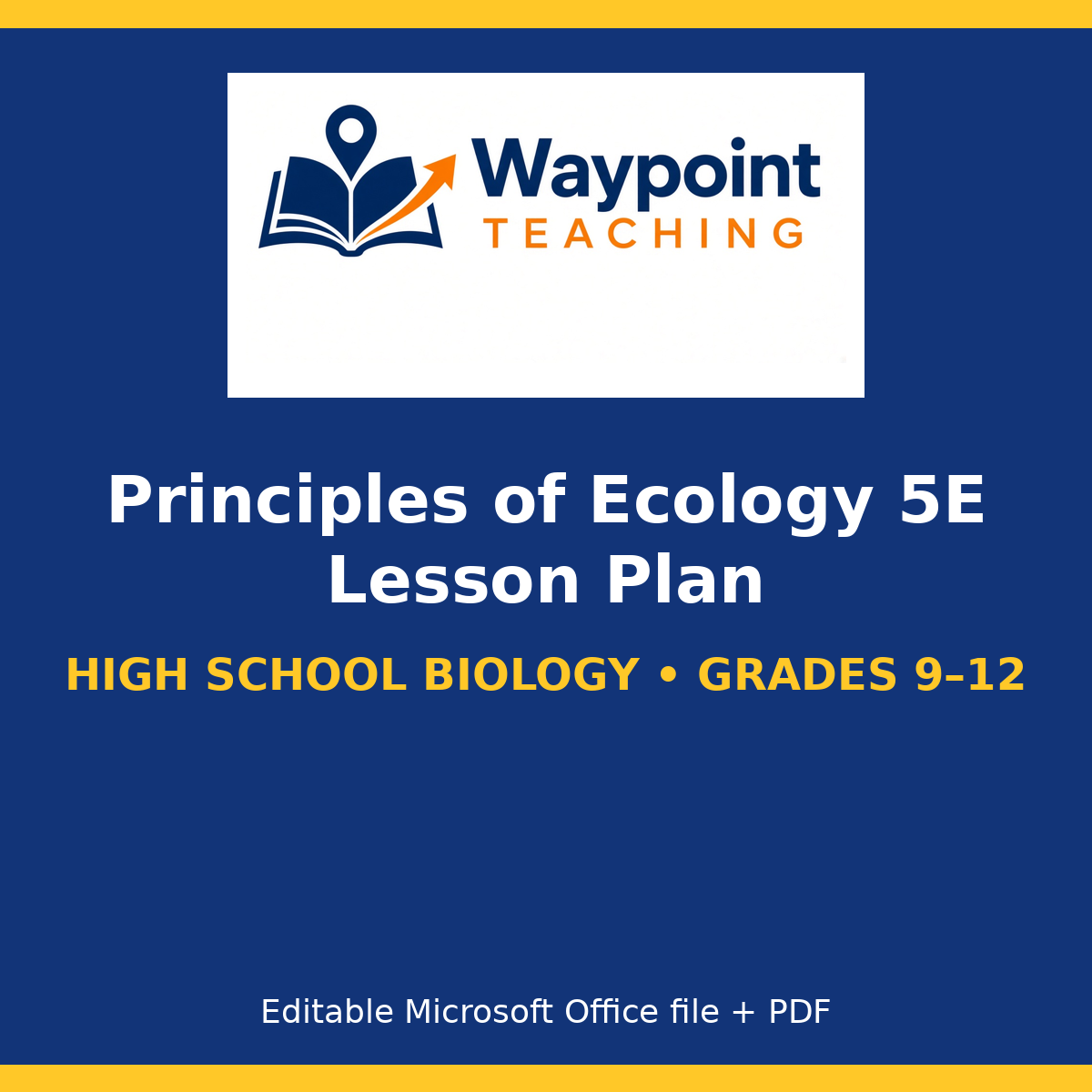 Principles of Ecology 5E Lesson Plan cover