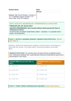 Principles of Ecology Scaffolded Phenomena-Based Lesson: Yellowstone Wolf Trophic Cascade Student Response Sheet sample page