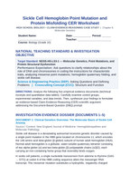 Sickle Cell Hemoglobin Point Mutation and Protein Misfolding CER Phenomena Worksheet sample page