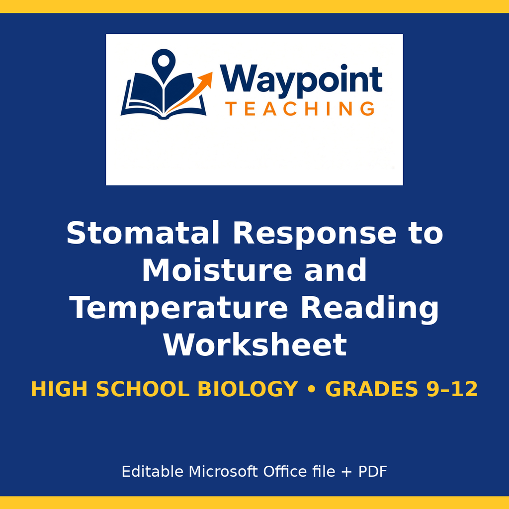 Stomatal Response to Moisture and Temperature Reading Worksheet cover