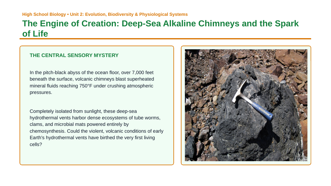 The Origins of Life Phenomena-Based Lesson: Hydrothermal Vent Abiogenesis Presentation sample page