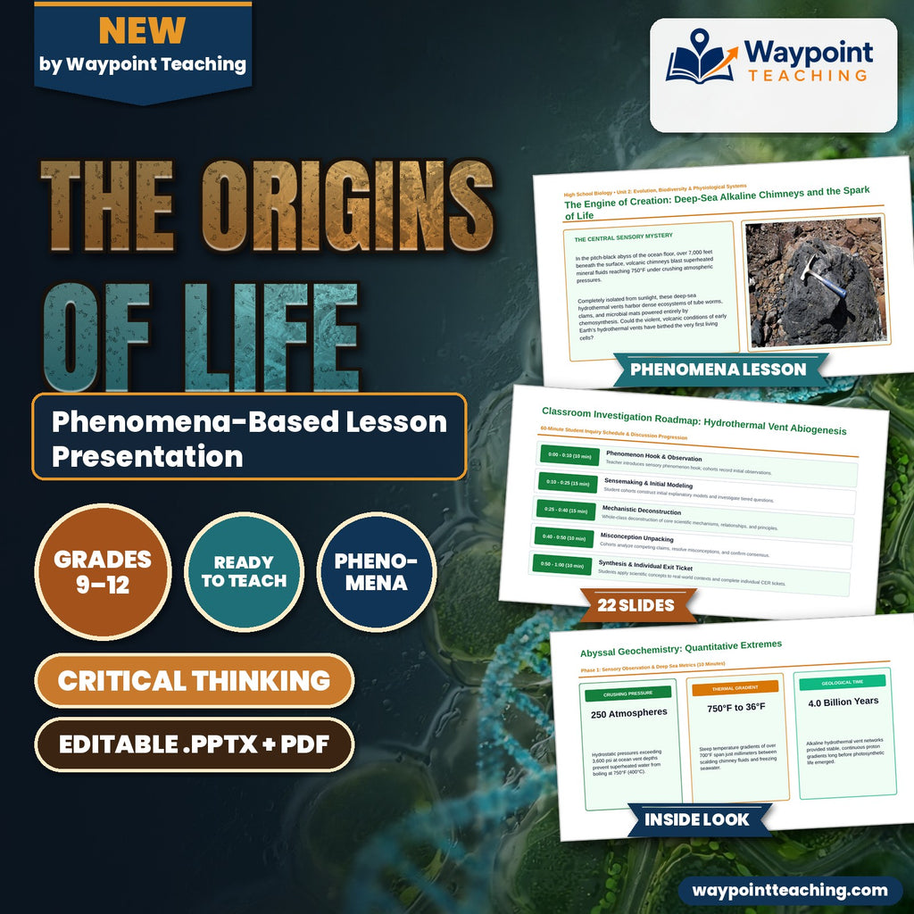 The Origins of Life Phenomena-Based Lesson: Hydrothermal Vent Abiogenesis Presentation cover