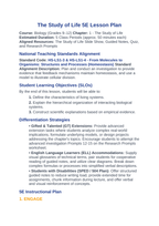 The Study of Life 5E Lesson Plan sample page
