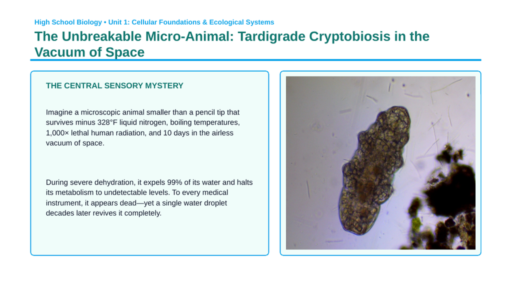 The Study of Life Phenomena-Based Lesson: Tardigrade Cryptobiosis Presentation sample page