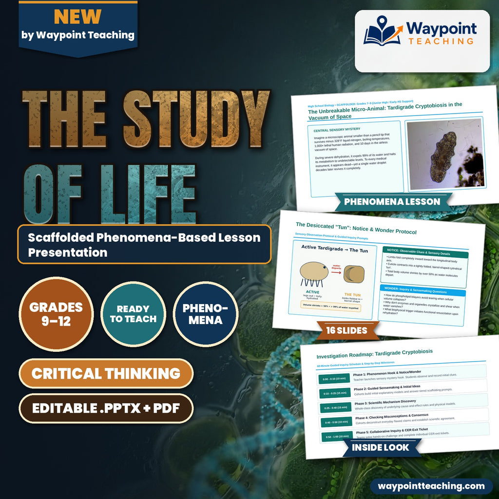The Study of Life Scaffolded Phenomena-Based Lesson: Tardigrade Cryptobiosis Presentation cover