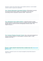 The Study of Life Scaffolded Phenomena-Based Lesson: Tardigrade Cryptobiosis Student Response Sheet sample page