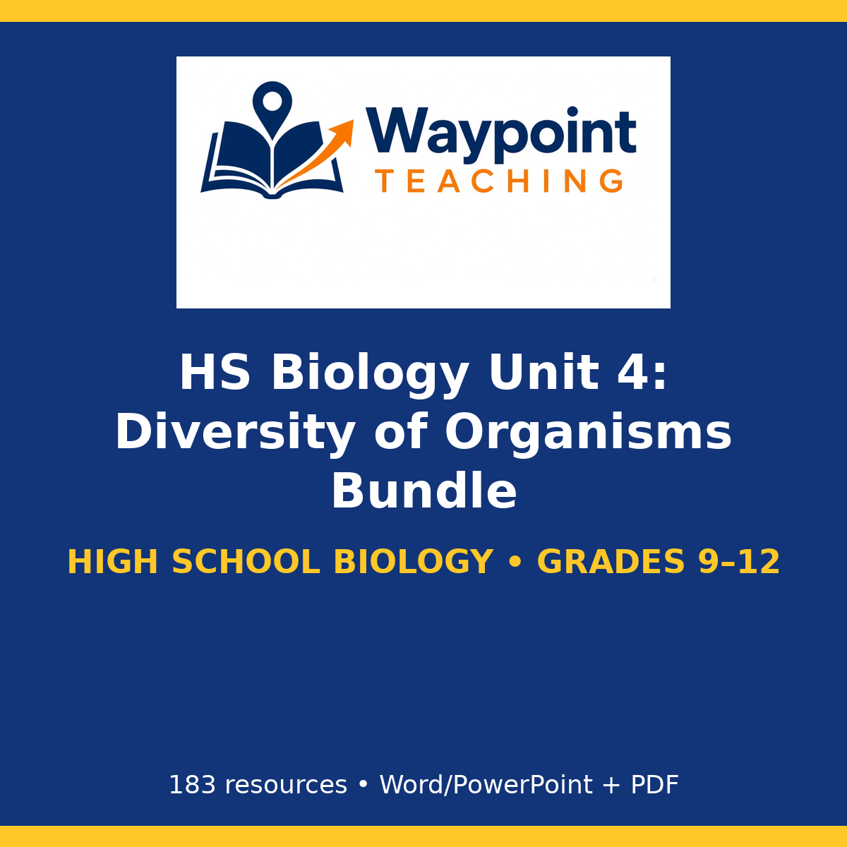 HS Biology Unit 4: Diversity of Organisms Bundle cover