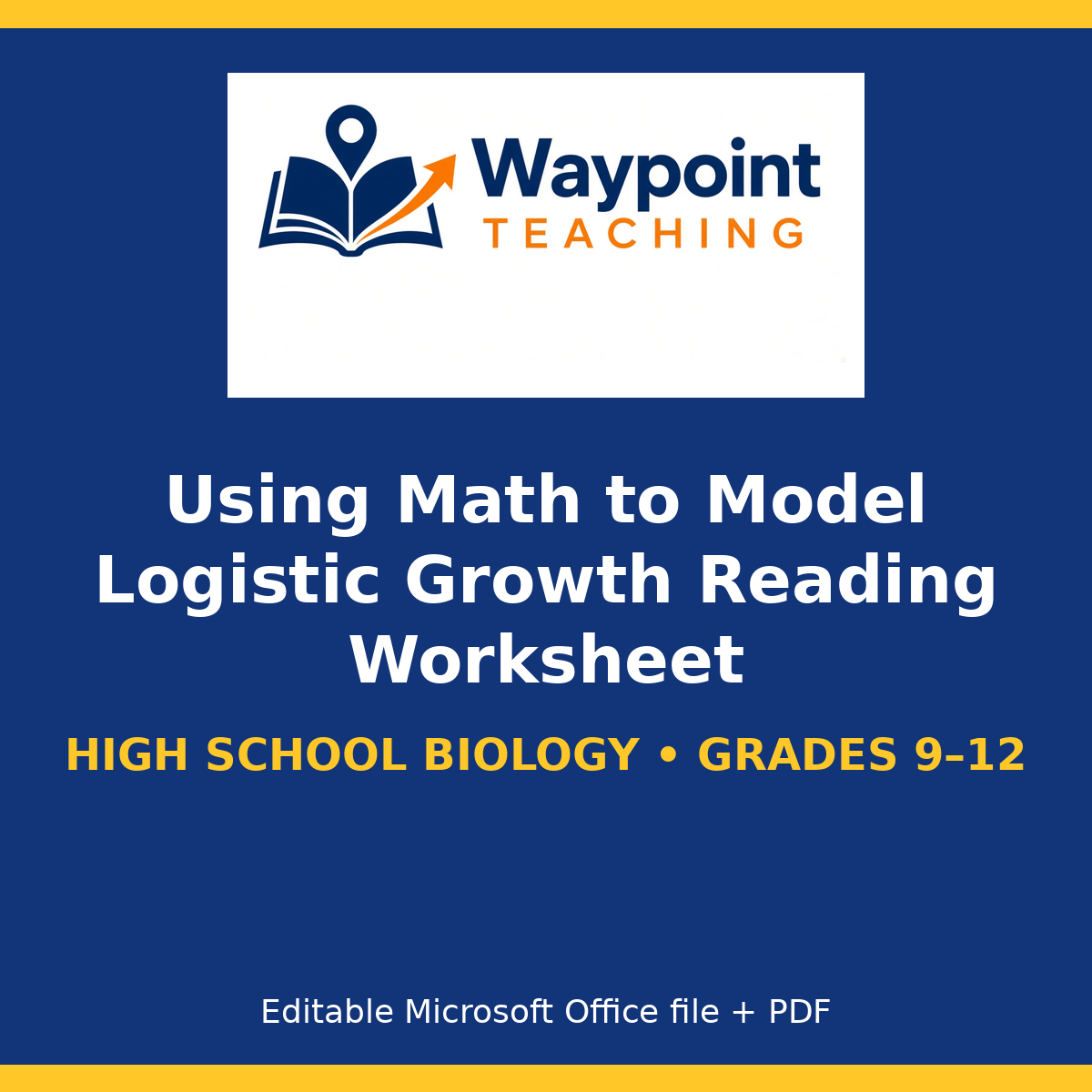 Using Math to Model Logistic Growth Reading Worksheet cover
