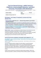 Vaccine Biotechnology: mRNA Delivery Platforms, Immunological Memory, and Herd Immunity Thresholds CER Phenomena Worksheet sample page
