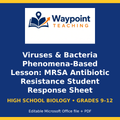 Viruses & Bacteria Phenomena-Based Lesson: MRSA Antibiotic Resistance Student Response Sheet cover