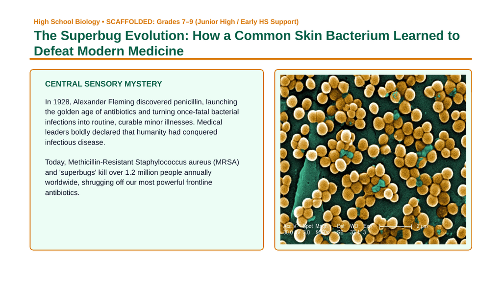 Viruses & Bacteria Scaffolded Phenomena-Based Lesson: MRSA Antibiotic Resistance Presentation sample page