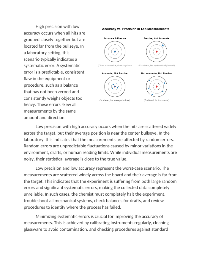 Accuracy vs Precision in Mass Measurements Reading Worksheet sample page