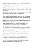 Acid-Base Chemistry & the pH Scale Fill-in-the-Blank Vocabulary Worksheet sample page