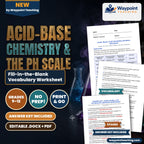 Acid-Base Chemistry & the pH Scale Fill-in-the-Blank Vocabulary Worksheet cover