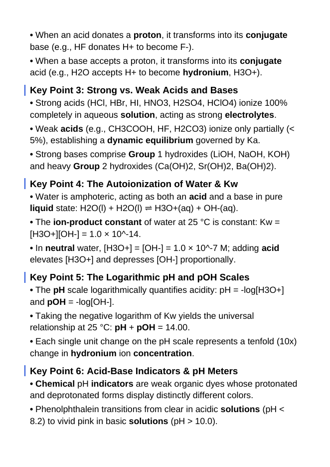 Acid-Base Chemistry & the pH Scale Guided Notes sample page