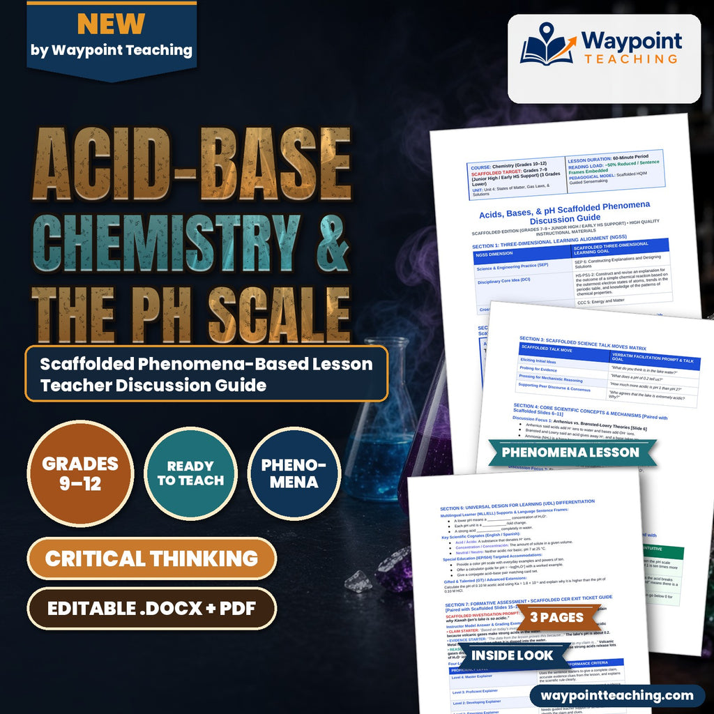 Acid-Base Chemistry & the pH Scale Scaffolded Phenomena-Based Lesson: The Hyper-Acidic Turquoise Waters of Kawah Ijen's Crater Lake Teacher Discussion Guide cover