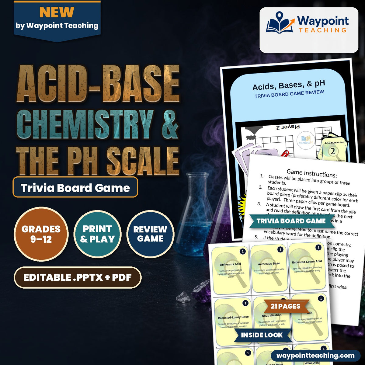 Acid-Base Chemistry & the pH Scale Trivia Board Game cover