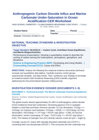 Anthropogenic Carbon Dioxide Influx and Marine Carbonate Under-Saturation in Ocean Acidification CER Phenomena Worksheet sample page
