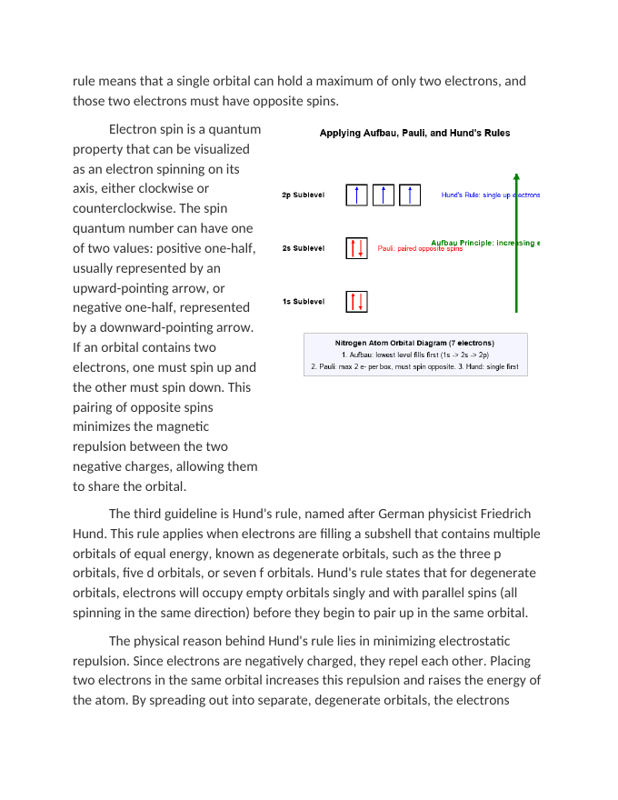 Applying Aufbau Pauli and Hunds Rules Reading Worksheet sample page
