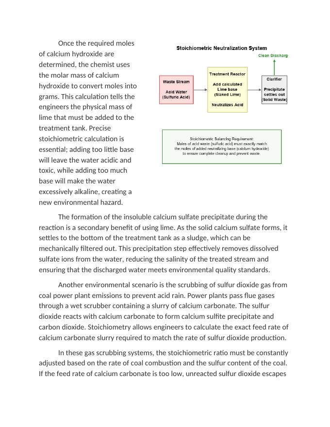 Applying Stoichiometry to Environmental Cleanup Scenarios Reading Worksheet sample page