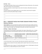 Atomic Structure & the Development of Atomic Theory Bell Ringers & Exit Tickets sample page