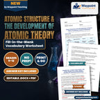 Atomic Structure & the Development of Atomic Theory Fill-in-the-Blank Vocabulary Worksheet cover