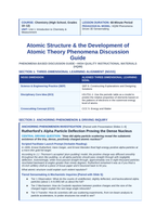 Atomic Structure & the Development of Atomic Theory Phenomena-Based Lesson: Rutherford's Alpha Particle Deflection Proving the Dense Nucleus Teacher Discussion Guide sample page