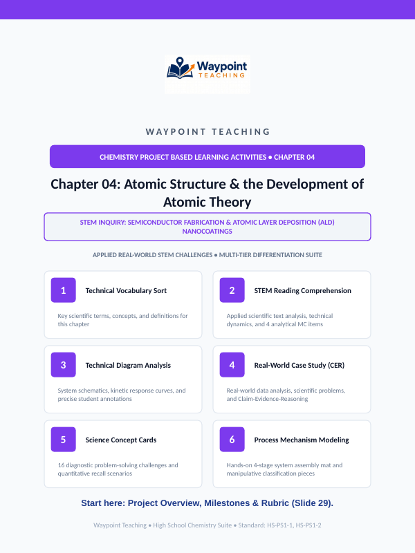 Atomic Structure & the Development of Atomic Theory Project-Based Learning Activity sample page