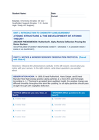 Atomic Structure & the Development of Atomic Theory Scaffolded Phenomena-Based Lesson: Rutherford's Alpha Particle Deflection Proving the Dense Nucleus Student Response Sheet sample page
